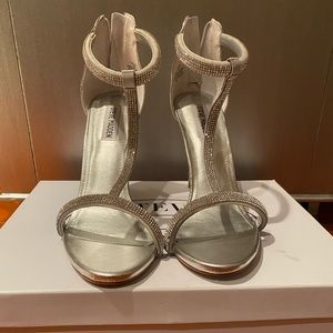 Size 9.5 Steve Madden  Faylinn Silver Heels